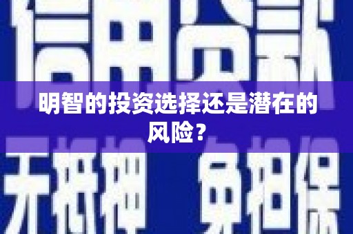 潞城明智的投资选择还是潜在的风险？