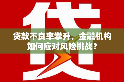 潞城贷款不良率攀升，金融机构如何应对风险挑战？