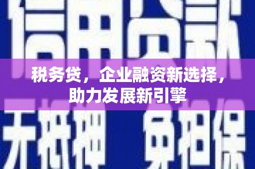 潞城税务贷，企业融资新选择，助力发展新引擎