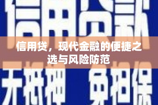 潞城信用贷，现代金融的便捷之选与风险防范