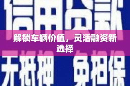 潞城解锁车辆价值，灵活融资新选择